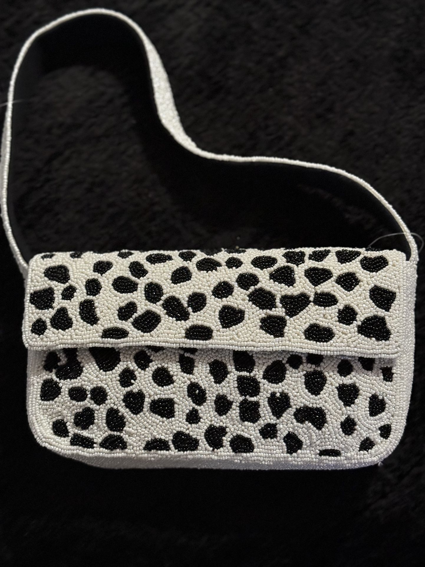 Viral Beaded Purse , America & Beyond , Dalmatian Print, (Louis Vuitton , Gucci, Saint Laurent, Christian Dior)