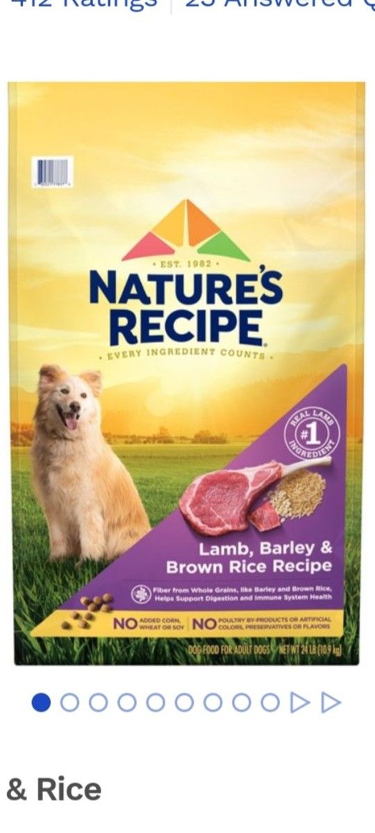 Nature's Recipe Dog Food Lamb 22lbs
