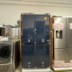 SAMSUNG BESPOKE 4 DOOR FLEX REFRIGERATOR IN NAVY GLASS
