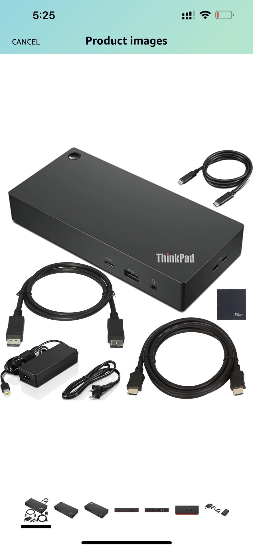 Lenovo ThinkPad USB-C UltraDock With 90W 2 Prong AC Adapter 40A90090US