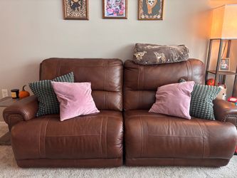 Leather sofa + loveseat set