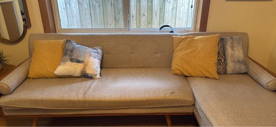 Mid-Century Modern L-Shaped Sectional Sofa