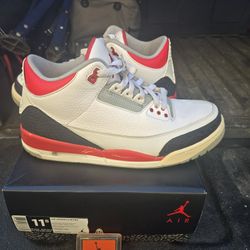 White Fire Red Retro 3 Jordans