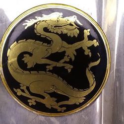 Vintage Black & Gold Dragon Brooch