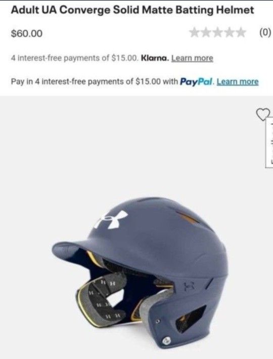 New Adult UA Converge Solid Matte Batting Helmet Size 6 1/2-7 1/2