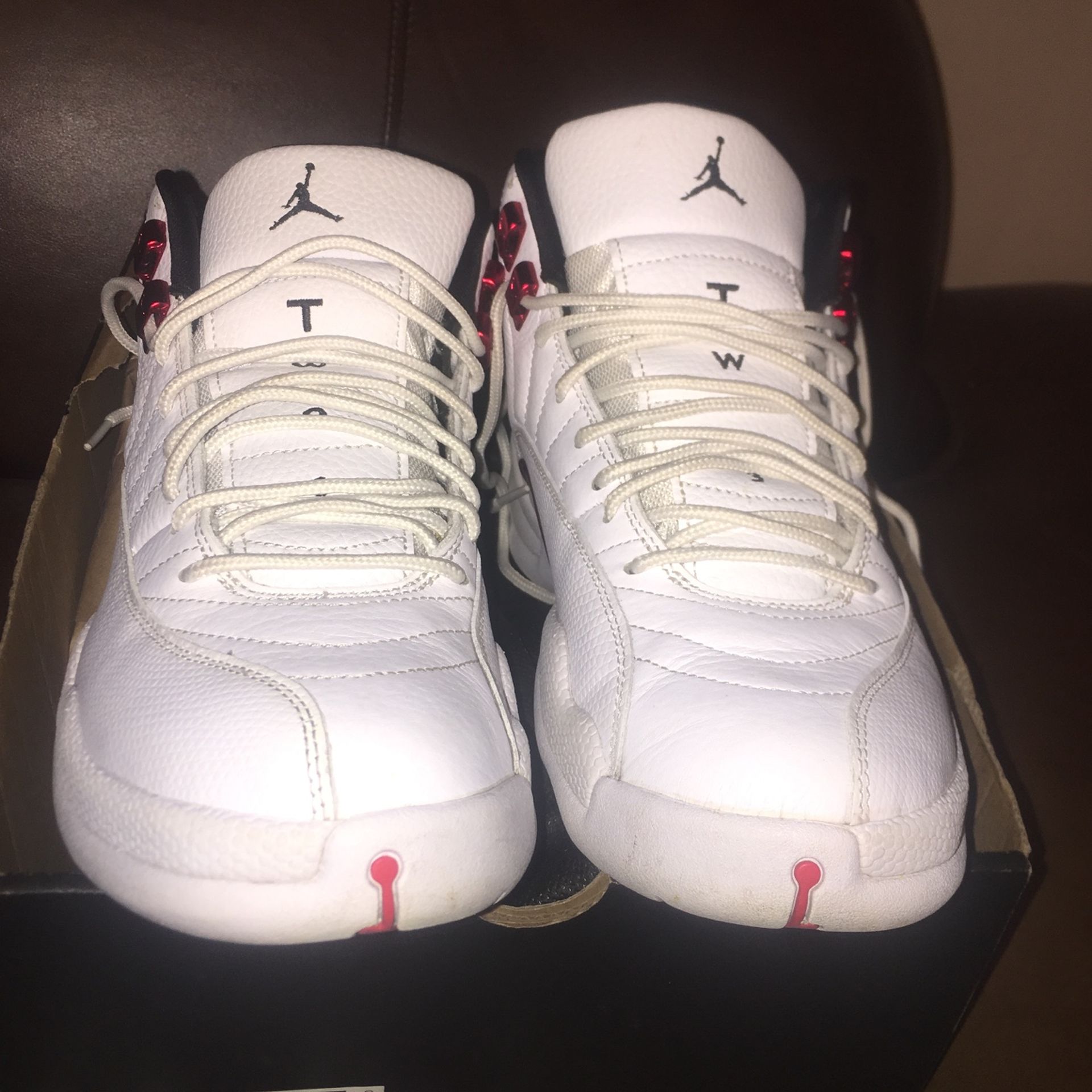Jordan 12 White Red Size 9.5