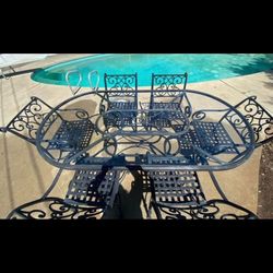 Glass top Patio table and Chairs