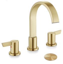Brushed Gold Widespread Bathroom Faucet Set