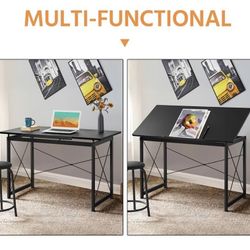 Drawing Table, Adjustable Drafting Table, Steel and MDF Construction, Drawing Table for Artists, Indoor Drawing desk