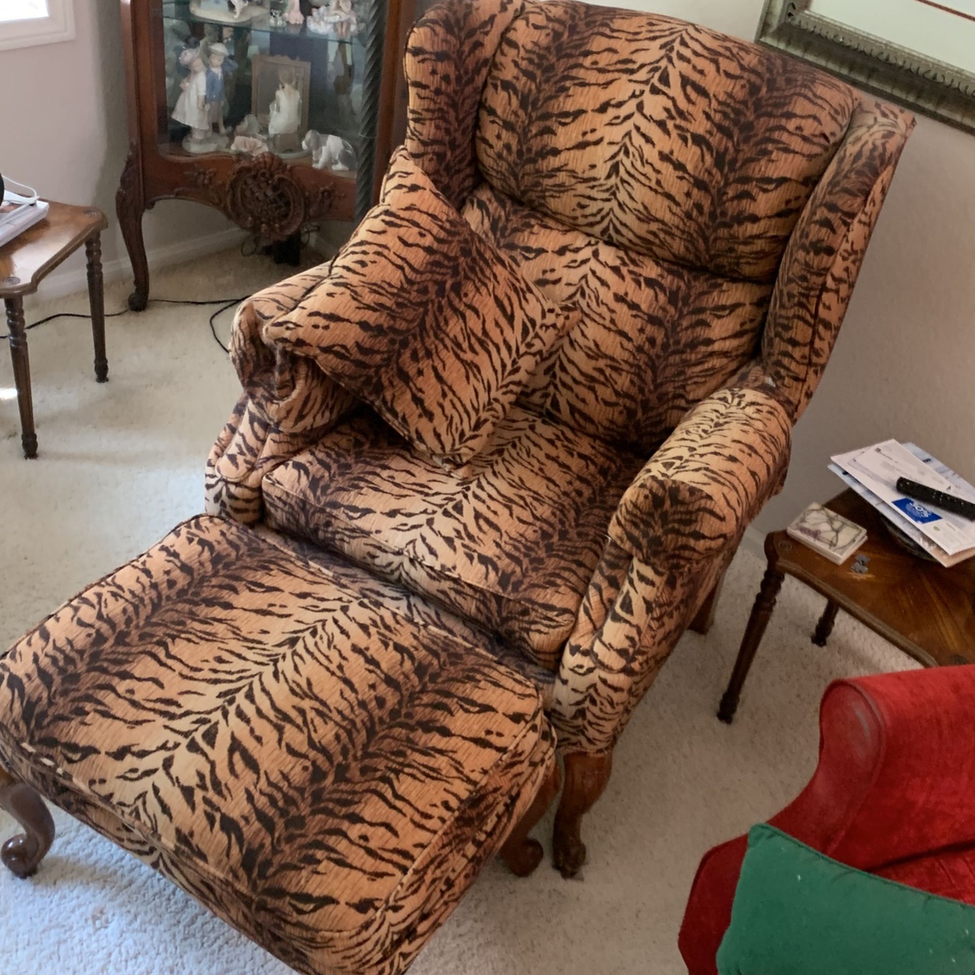 Animal Print Chair And Ottoman - Free I Have No Room For It!