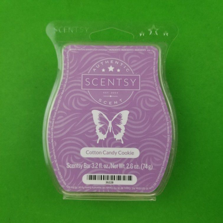 Scentsy Bars COTTON CANDY COOKIE BAR Authentic Scent Sweet Sugar Goodness Purple