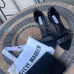 Steve Madden Studded Heels And Clutch