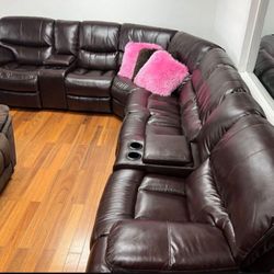  SECTIONAL RECLINING SOFA WITH THREE RECLINERS!!! TEXT 30777 TO 22462 FOR $50 DOWN!!!DELIVERY TONIGHT!!!!