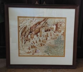 Montezuma Castle National Park Framed Drawing