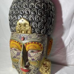 hand carved wood mask 