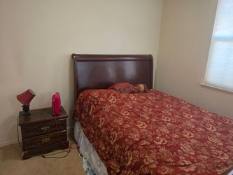 Dark Wood Sleigh Bed Frame