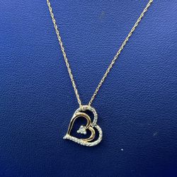 10 Kt Rose Gold Heart Necklace 