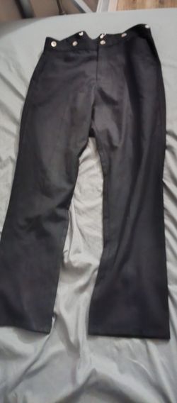 Victorian Men's Pants Size M Black The Pirate Dressing Steampunk Trousers