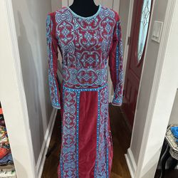 Thoub tatreez handmade hand sewn thobe henna Palestinian Arabic Arabic embroidery falahi