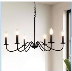 All new 6 lights black chandelier farmhouse