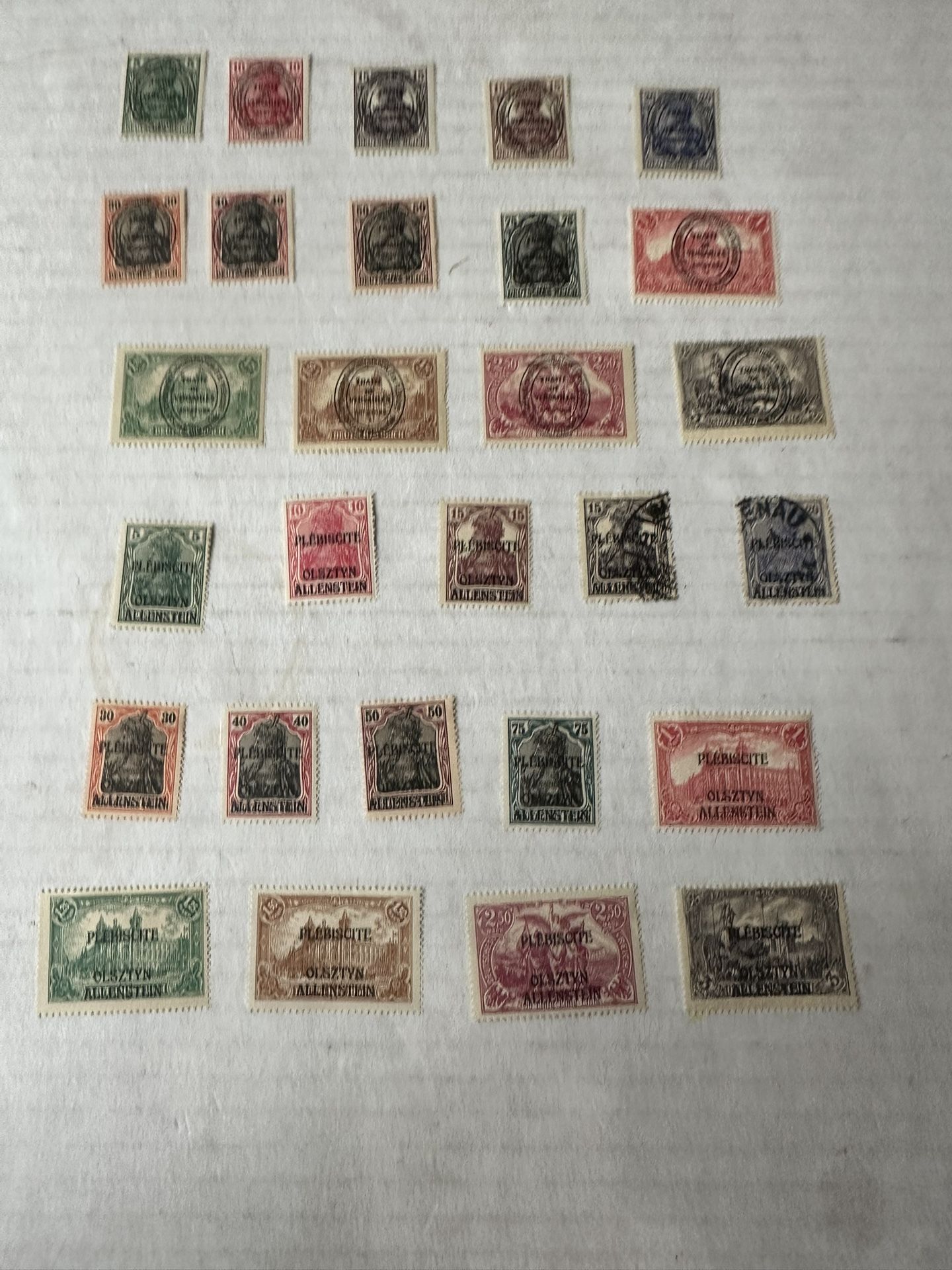 Allenstein Complete Sets Of 28 Stamps Mostly Mint Hinge