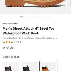 Timberland Pro Steel Toe Boots 6in
