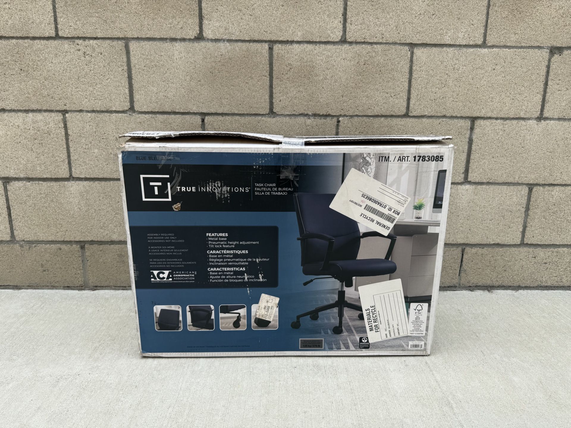 NEW BLUE Office Rolling Chair **FIRM PRICE**