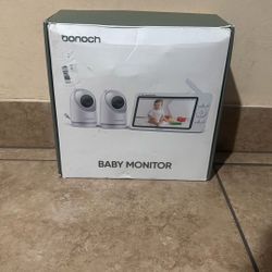bonoch MegaView Baby Monitor with 2 Cameras, 7" 720P HD Split Screen Baby Monitor