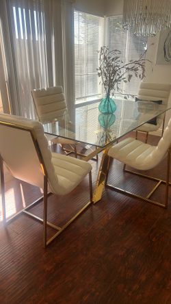 Modern Glass Dining Table Set – 6 Chairs – $150 OBO