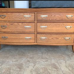 Long Solid Wood Dresser