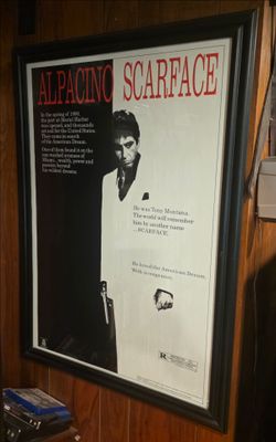 Framed Scarface movie poster