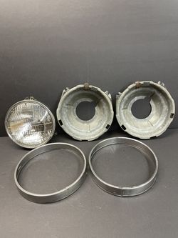 Vintage 60’s Headlight, Mounting Bucket And Trim Ring