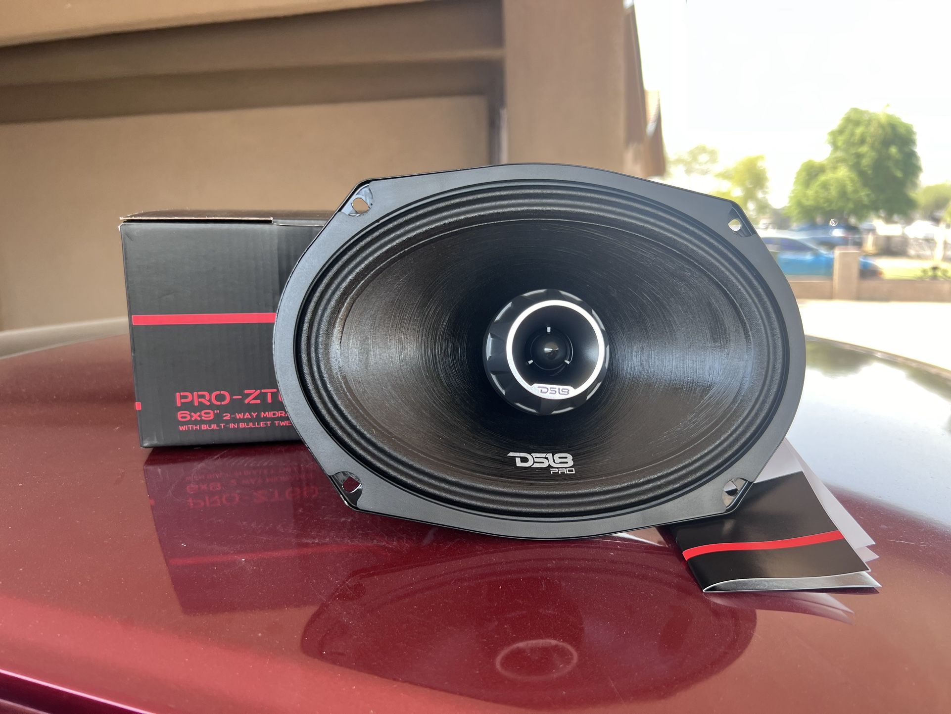 PRO-ZT 6x9" Coaxial Mid-Range Loudspeaker with Water Resistant Cone Built-in Bullet Tweeter and Gril