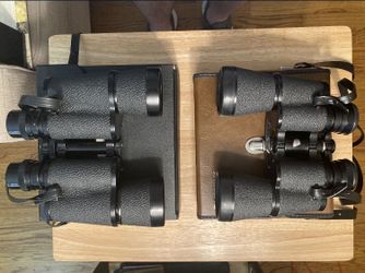 Binoculars with Leather Cases