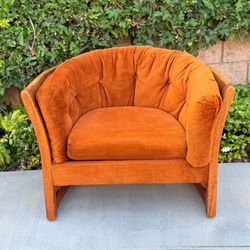 Barrel Chair Armchair Wood Vintage Sofa