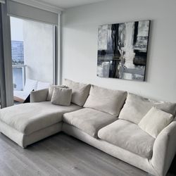 110" Cloud Couch Light Beige No Stains Only Used 6 Months Super Comfy