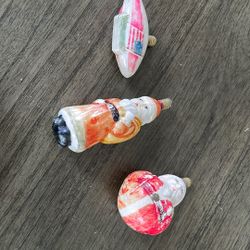 Vintage Milk Glass Christmas Lighted Ornaments