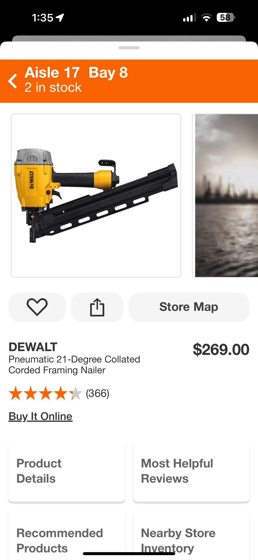 Dewalt Pneumatic 21 Degree Framing Nailer 