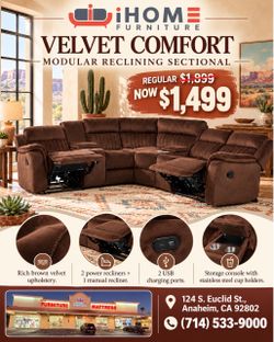 Velvet Modular Reclining Sectional 6 pc