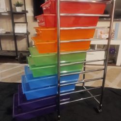 10 Drawer Rolling Cart With Lockable Wheels