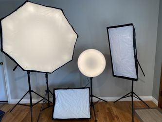 Various Soft Boxes, Octobox, beauty dish.