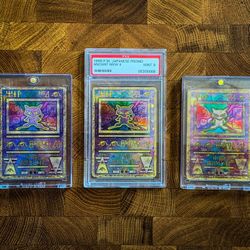 Ancient Mew I " NINTEDO " Error Movie Promo Pokemon Card 1999 Japanese, 3 Cards