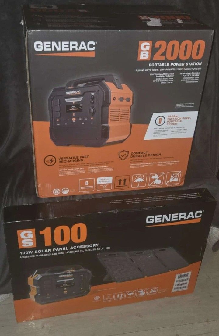 Generac Kit Portable Power Station And 100W Solar Panel