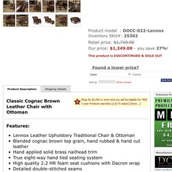 Classic Cognac Brown Leather Chair with Ottoman