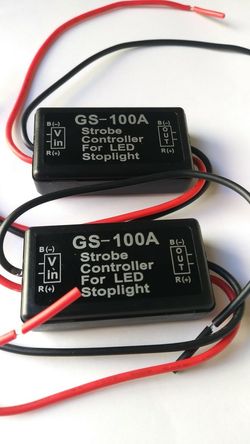 2pcs GS-100A Car Flash Strobe Controller Box Module for LED Brake Tail Stop Light Car styling