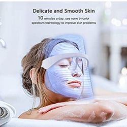 Led Face Mask Light Therapy, 3 Colors Light Therapy Facial Photon Beauty Device for Facial Rejuvenation, Anti-Aging, 3 color

