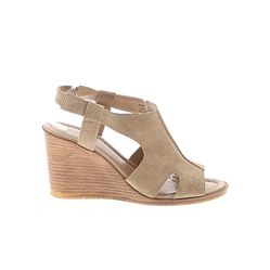Barbara Barbieri Suede Peep Toe Wedge Sandals – Size 8