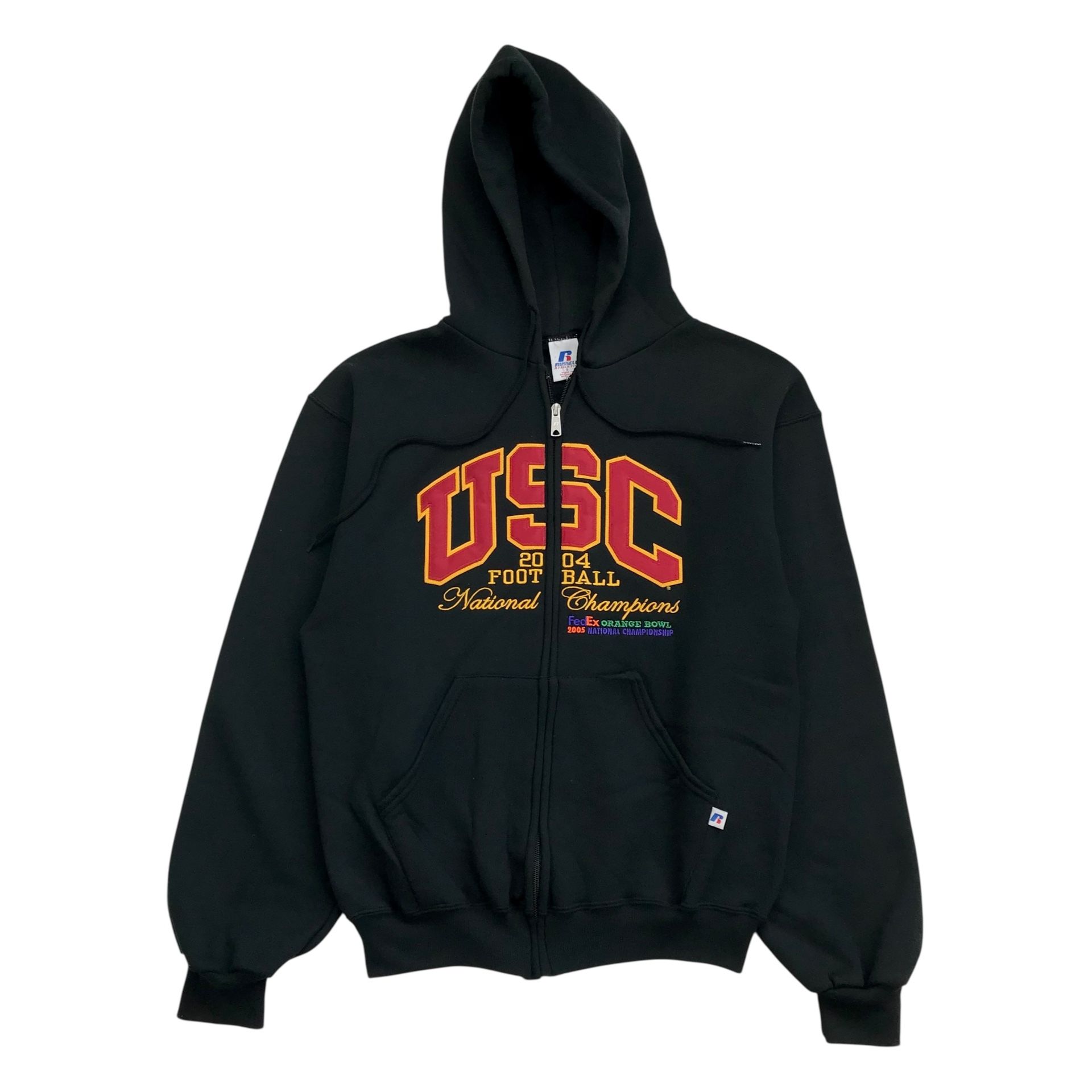 USC TROJANS HOODIE SMALL S MENS JACKET SWEATSHIRT BOWL RUSSELL ATHLETIC VINTAGE