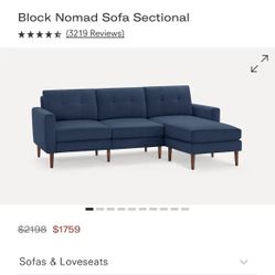 Nomad Sofa Sectional Reversible Chaise Lounge 