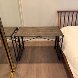 Modern Small Computer Folding Desk For Home Office, Brown, 39.5” x 20”